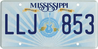 MS license plate LLJ853