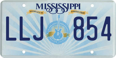 MS license plate LLJ854