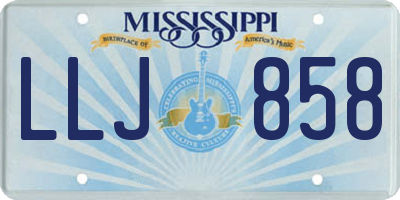 MS license plate LLJ858