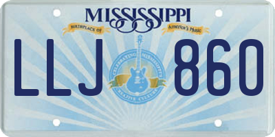 MS license plate LLJ860