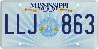 MS license plate LLJ863