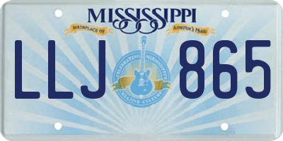 MS license plate LLJ865