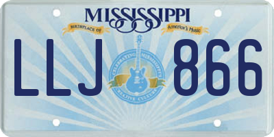 MS license plate LLJ866