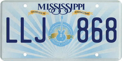 MS license plate LLJ868