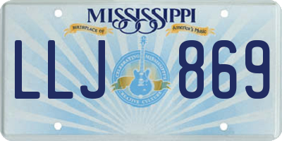 MS license plate LLJ869