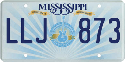 MS license plate LLJ873