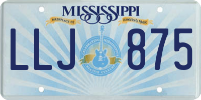 MS license plate LLJ875