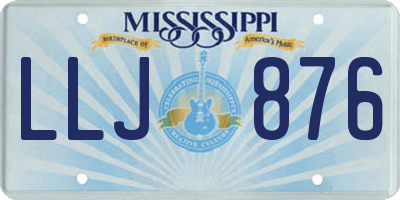 MS license plate LLJ876