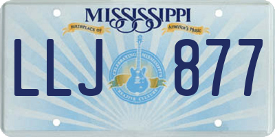 MS license plate LLJ877