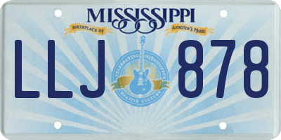 MS license plate LLJ878
