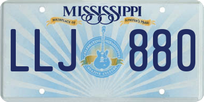 MS license plate LLJ880
