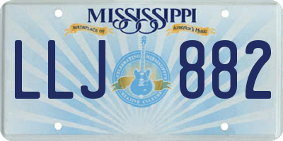 MS license plate LLJ882
