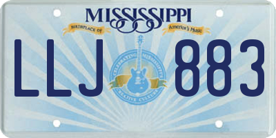 MS license plate LLJ883
