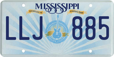 MS license plate LLJ885