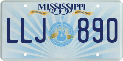 MS license plate LLJ890