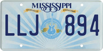 MS license plate LLJ894