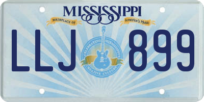 MS license plate LLJ899