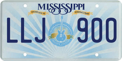 MS license plate LLJ900