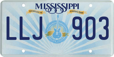 MS license plate LLJ903