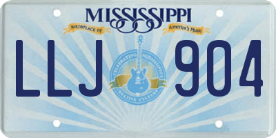 MS license plate LLJ904