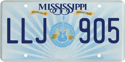 MS license plate LLJ905