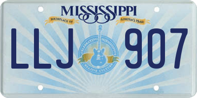 MS license plate LLJ907