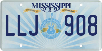MS license plate LLJ908