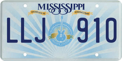 MS license plate LLJ910
