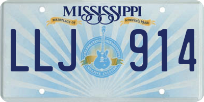 MS license plate LLJ914