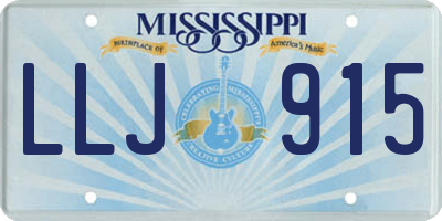 MS license plate LLJ915
