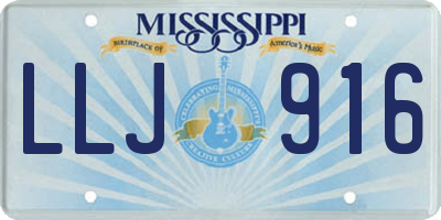 MS license plate LLJ916