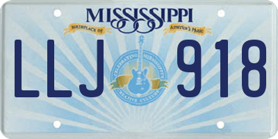 MS license plate LLJ918