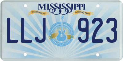 MS license plate LLJ923