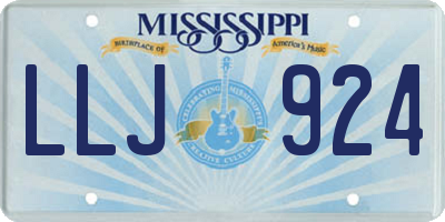 MS license plate LLJ924