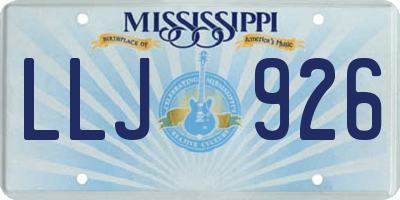 MS license plate LLJ926