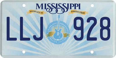 MS license plate LLJ928