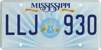 MS license plate LLJ930
