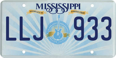 MS license plate LLJ933