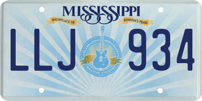 MS license plate LLJ934