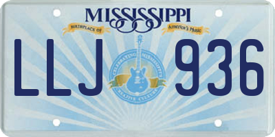 MS license plate LLJ936