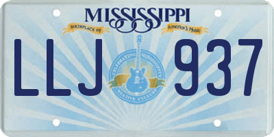 MS license plate LLJ937