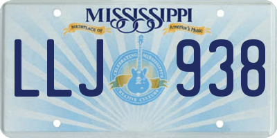 MS license plate LLJ938