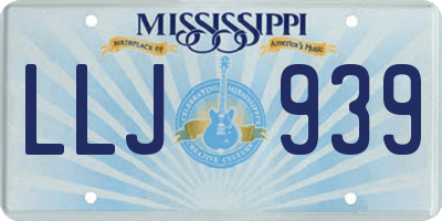 MS license plate LLJ939