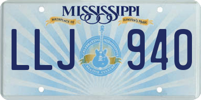 MS license plate LLJ940