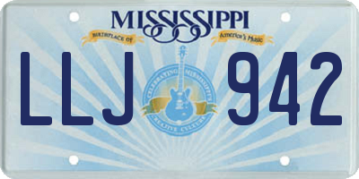 MS license plate LLJ942