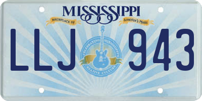 MS license plate LLJ943