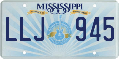 MS license plate LLJ945