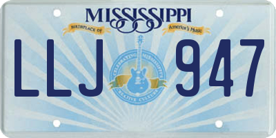 MS license plate LLJ947