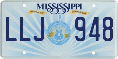 MS license plate LLJ948