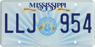 MS license plate LLJ954